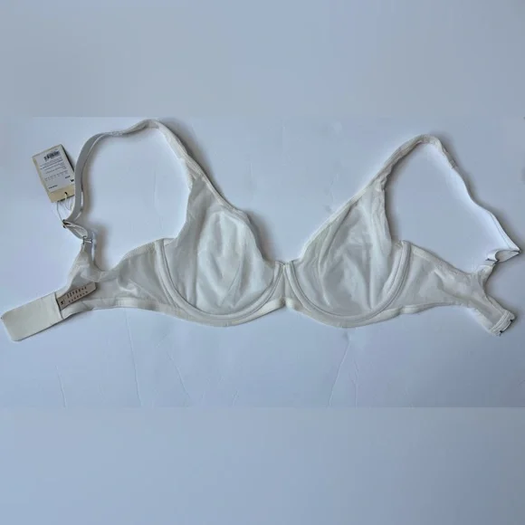 NWT Mesh Balconette Underwire Unlined Coconut White Sheer Bra Size 34DD - Picture 7 of 8